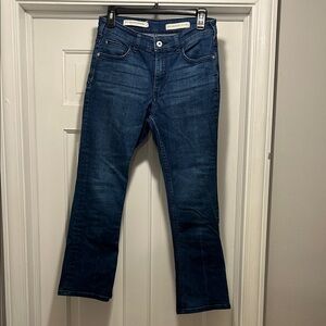 Pilcro by Anthropologie Indigo High Rise cropped kick flare/bootcut jeans sz 28